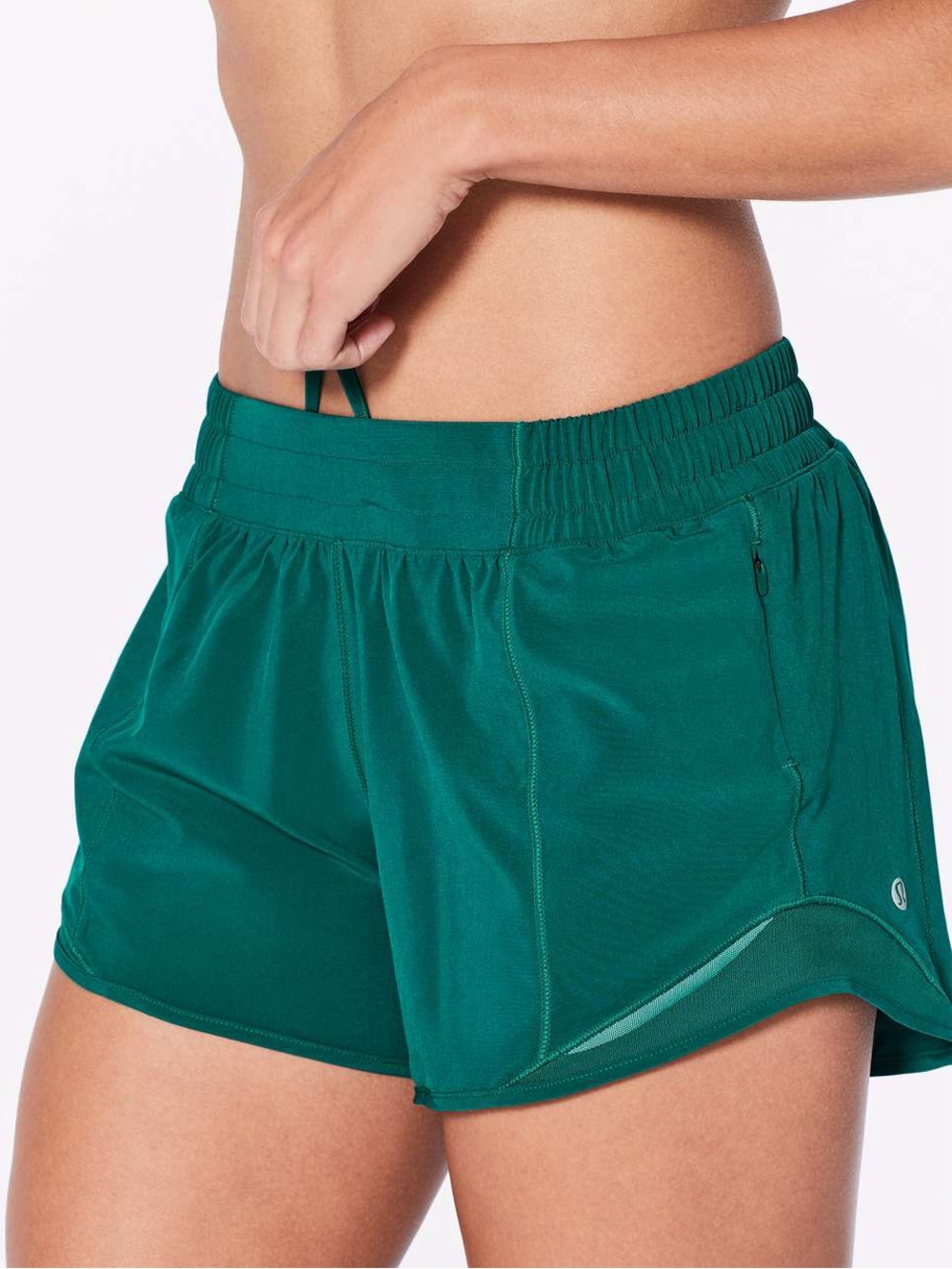 Lululemon Hotty Hot Short II (Long 4") Teal Green Low Rise